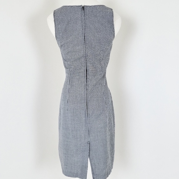 90's Gingham Mini Dress high neck sleeveless checkered plaid modest back zipper - Picture 8 of 11